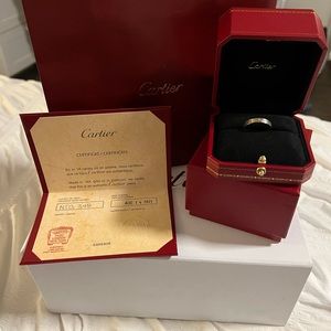 Cartier LOVE Wedding Band 18K White gold thin band.